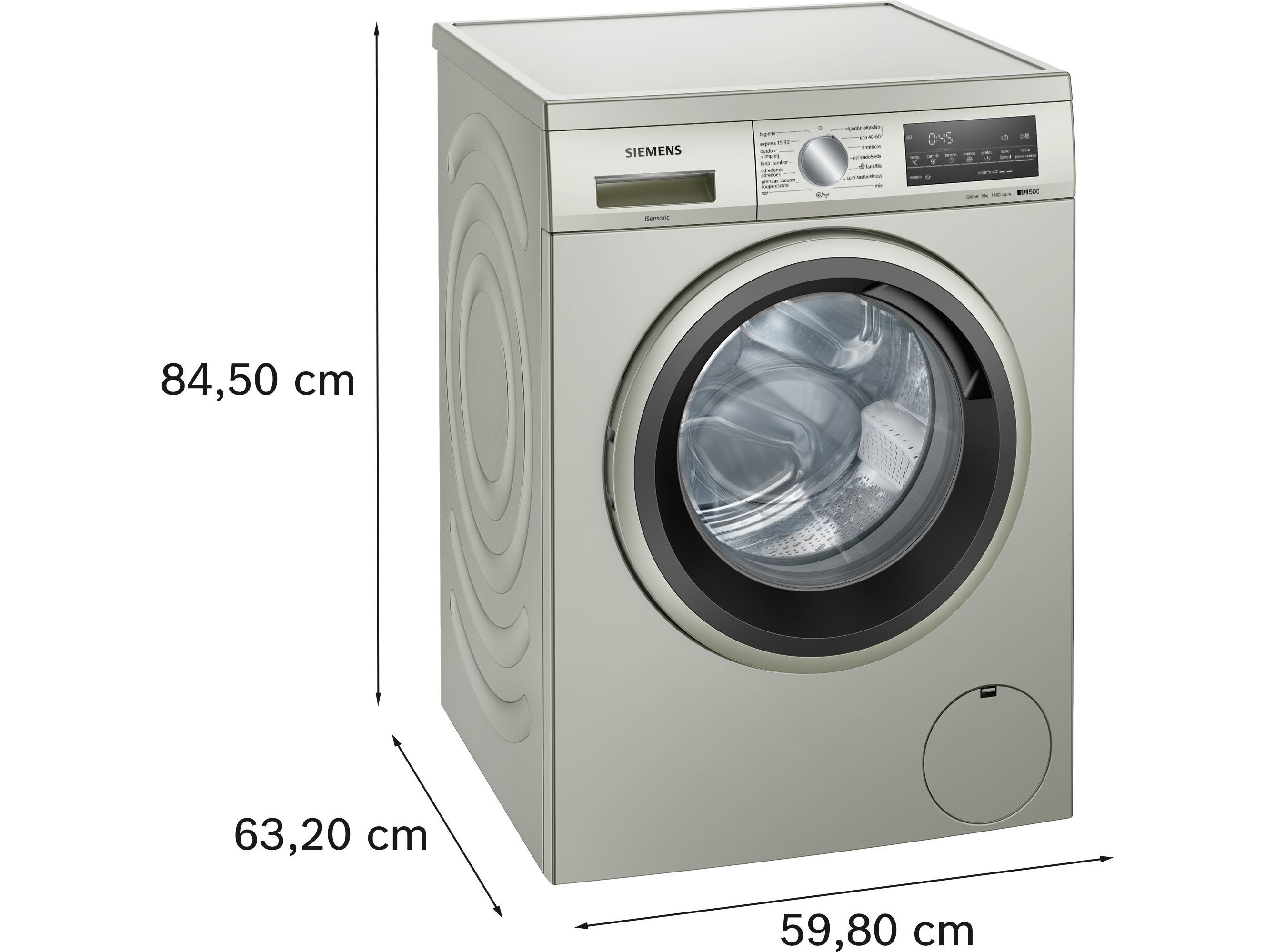 M&Aacute;QUINA DE LAVAR ROUPA SIEMENS WU14UT6KES - INOX A 9KG image number 1