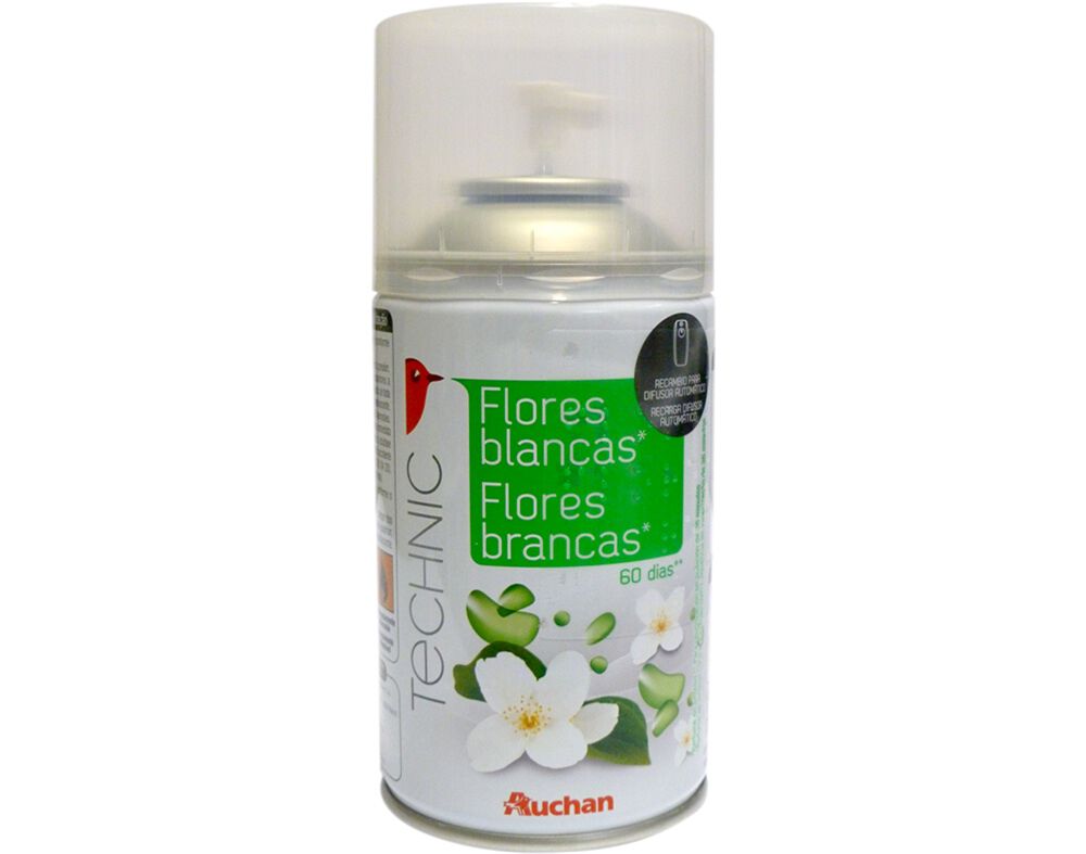 DIFUSOR AUCHAN AUTOM&Aacute;TICO RECARGA FLORES BRANCAS 250ML