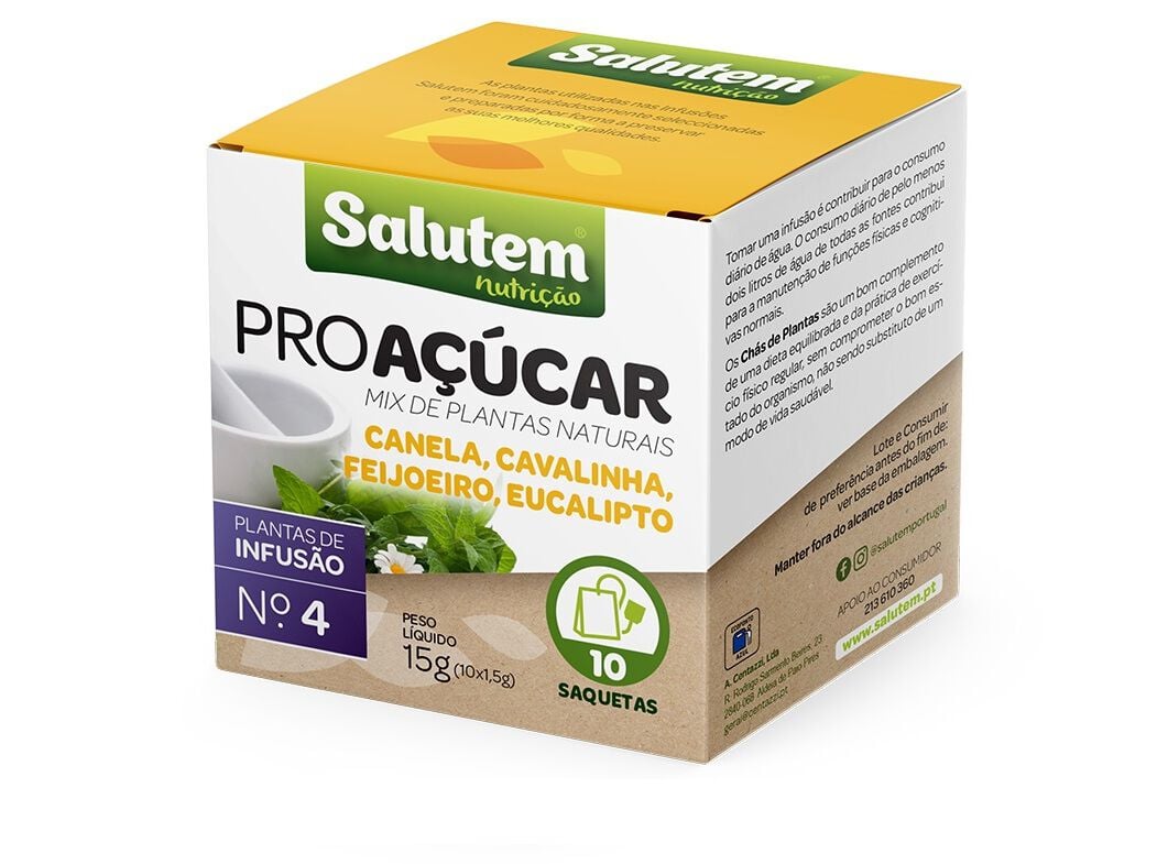 CH&Aacute; SALUTEM INFUS&Atilde;O N&ordm;4 PRO A&Ccedil;&Uacute;CAR 10 SAQUETAS image number 0