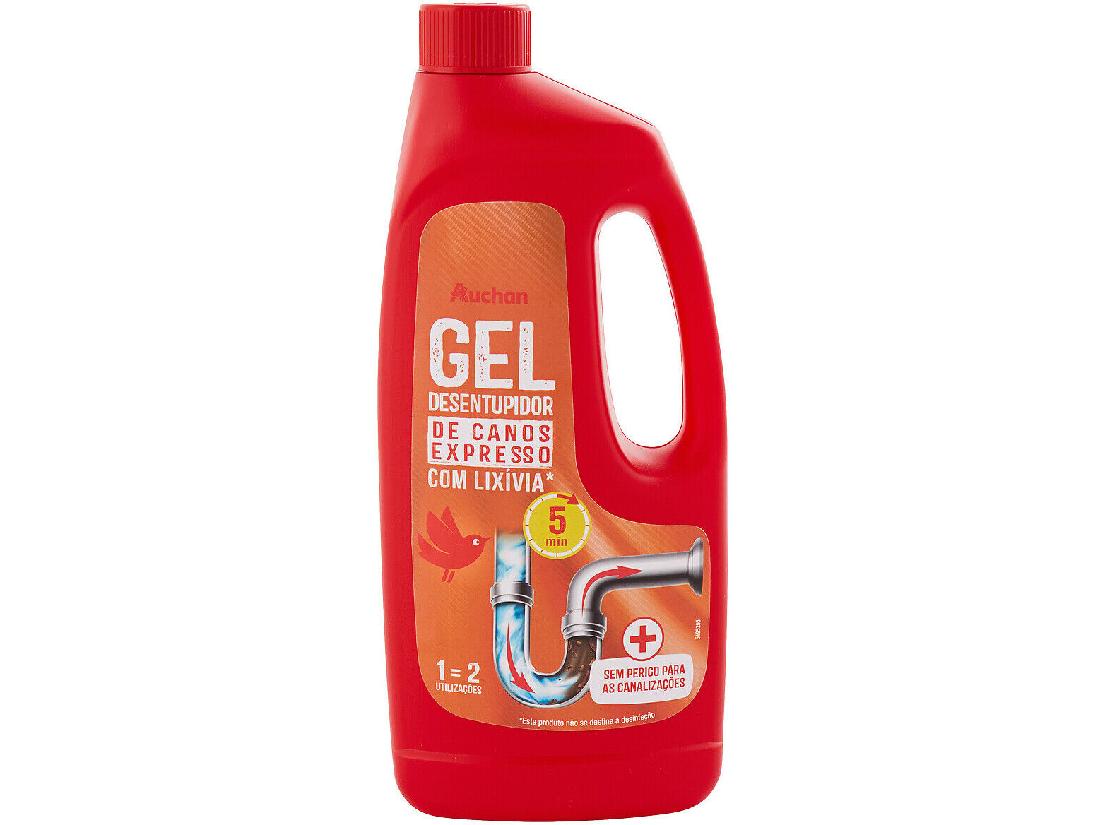 DESENTUPIDOR AUCHAN EXPRESSO DE CANOS GEL COM LIX&Iacute;VIA 1L