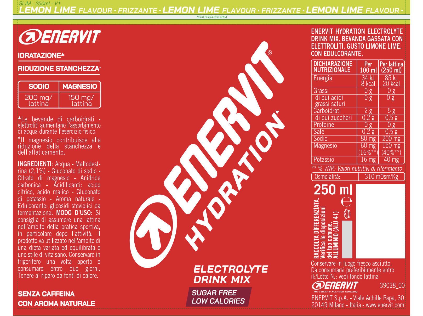BEBIDA ISOT&Oacute;NICA ENERVIT LIMA/ LIM&Atilde;O 250ML image number 1