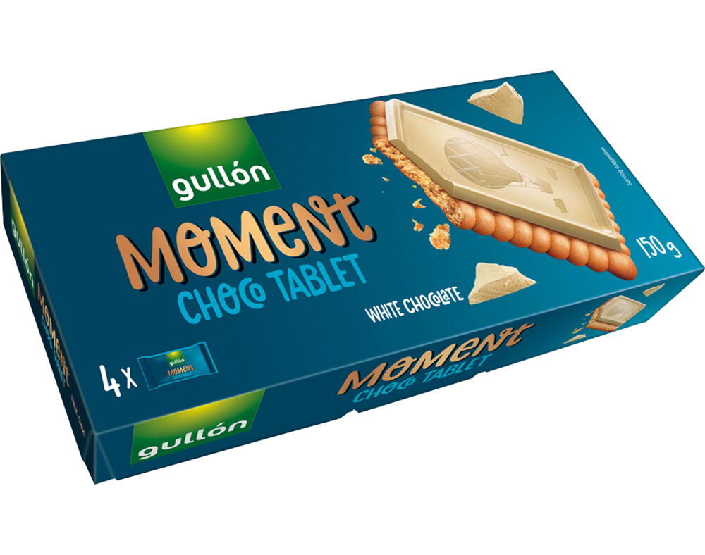 BOLACHA GULLON MOMENT CHOCOLATE TABLET BRANCO 150G image number 0