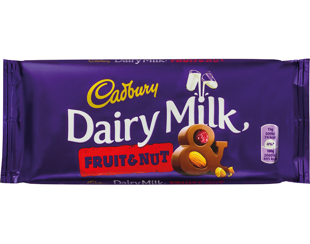 CHOCOLATE CADBURY DAIRY MILK FRUIT & NUT 110G image number 0