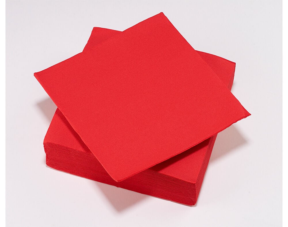 GUARDANAPO FOLHA DUPLA ACTUEL VERMELHO 38X38CM PACK 50 UNIDADES image number 1