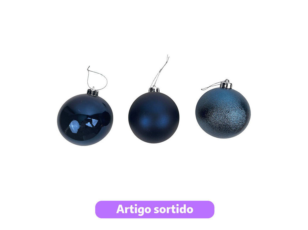 BOLA DE NATAL PL&Aacute;STICO ACTUEL AZUL 8CM MODELOS SORTIDOS