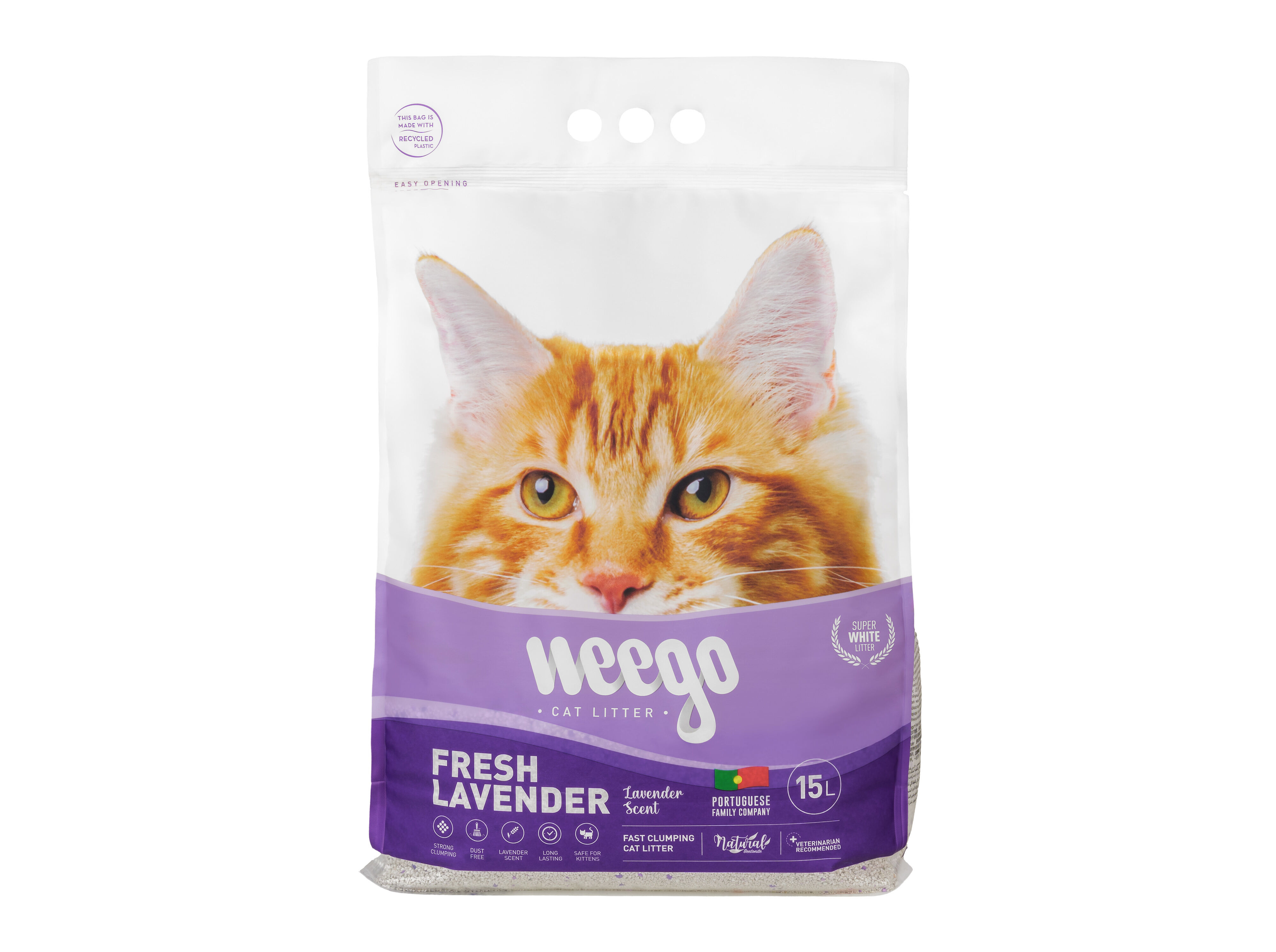 AREIA AGLOMERANTE WEEGO LAVANDA 15L