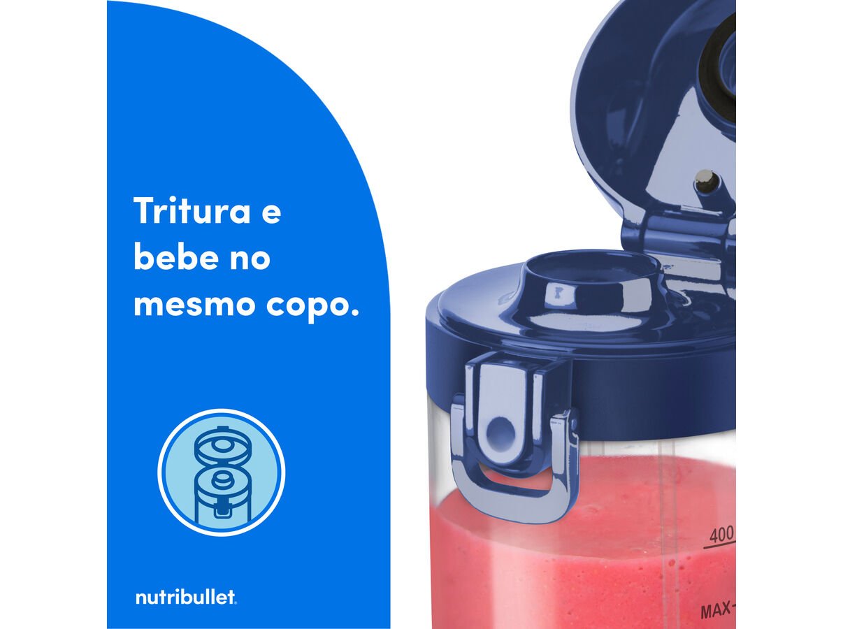 LIQUIDIFICADORA NUTRIBULLET PORTABLE NBP003NBL 475ML image number 4