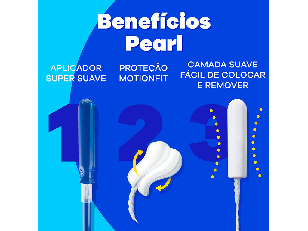 Tamp&otilde;es Pearl Compak Regular com Aplicador Tampax 16 un image number 1
