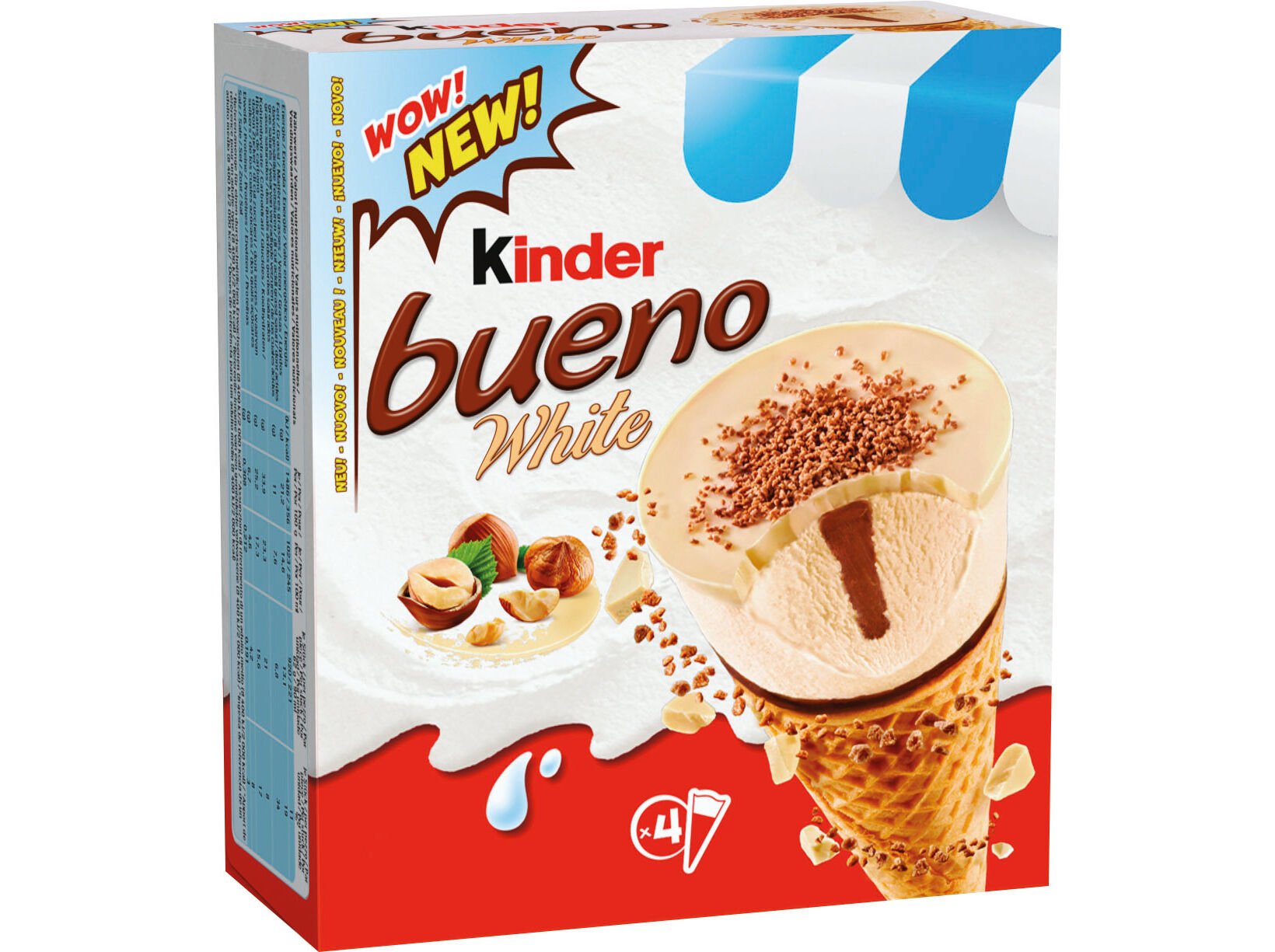CONE KINDER BUENO WHITE 248G (4 UN)