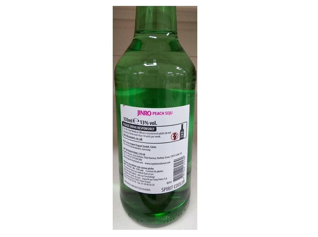 BEBIDA SOJU JINRO P&Ecirc;SSEGO 13% VOL 350ML image number 1