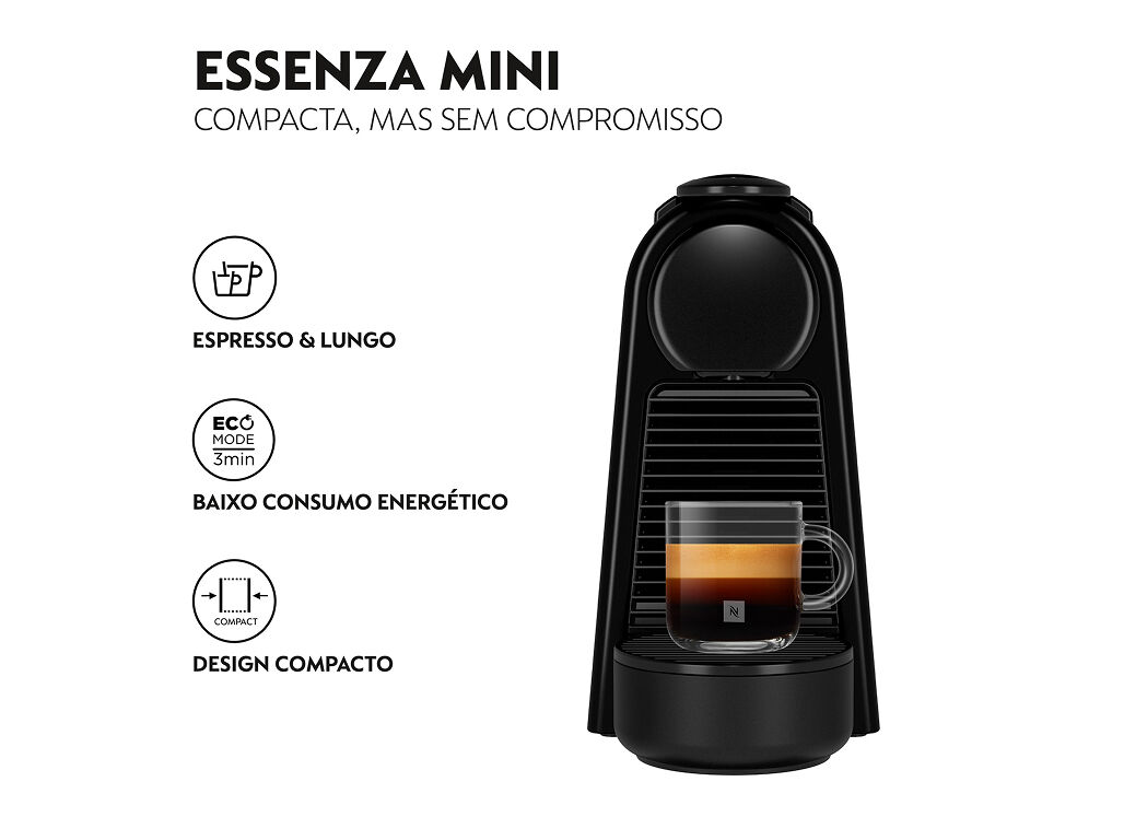 M&Aacute;QUINA DE CAF&Eacute; NESPRESSO DE'LONGHI ESSENZA MINI EN85.B PRETA 19 BAR 0.6L image number 1