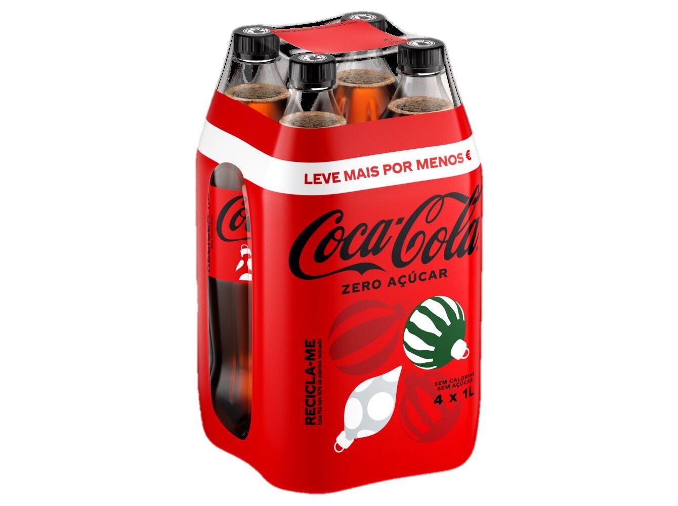 REFRIGERANTE COM G&Aacute;S COCA-COLA ZERO A&Ccedil;&Uacute;CAR 4X1L