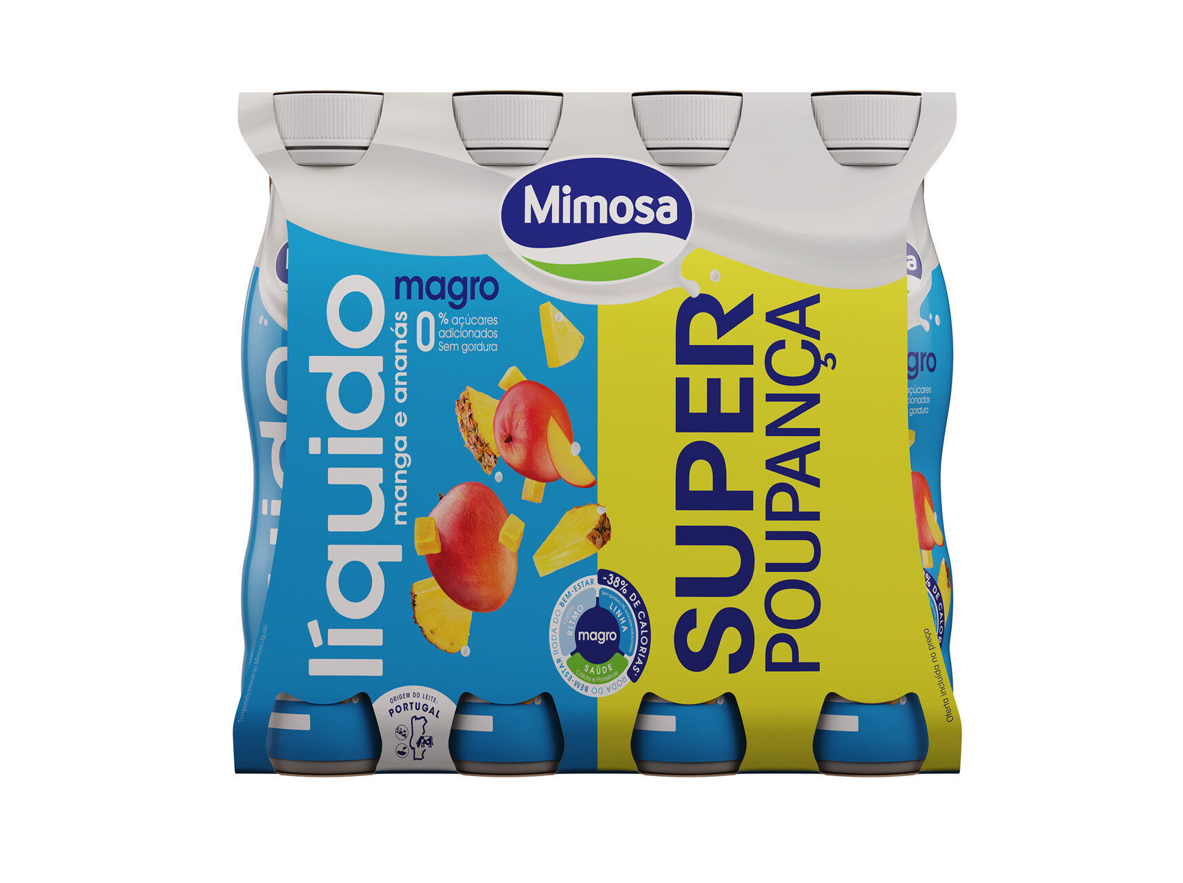 IOGURTE LIQUIDO MAGRO MIMOSA MANGA ANANAS PACK POUPAN&Ccedil;A 8X151ML image number 1