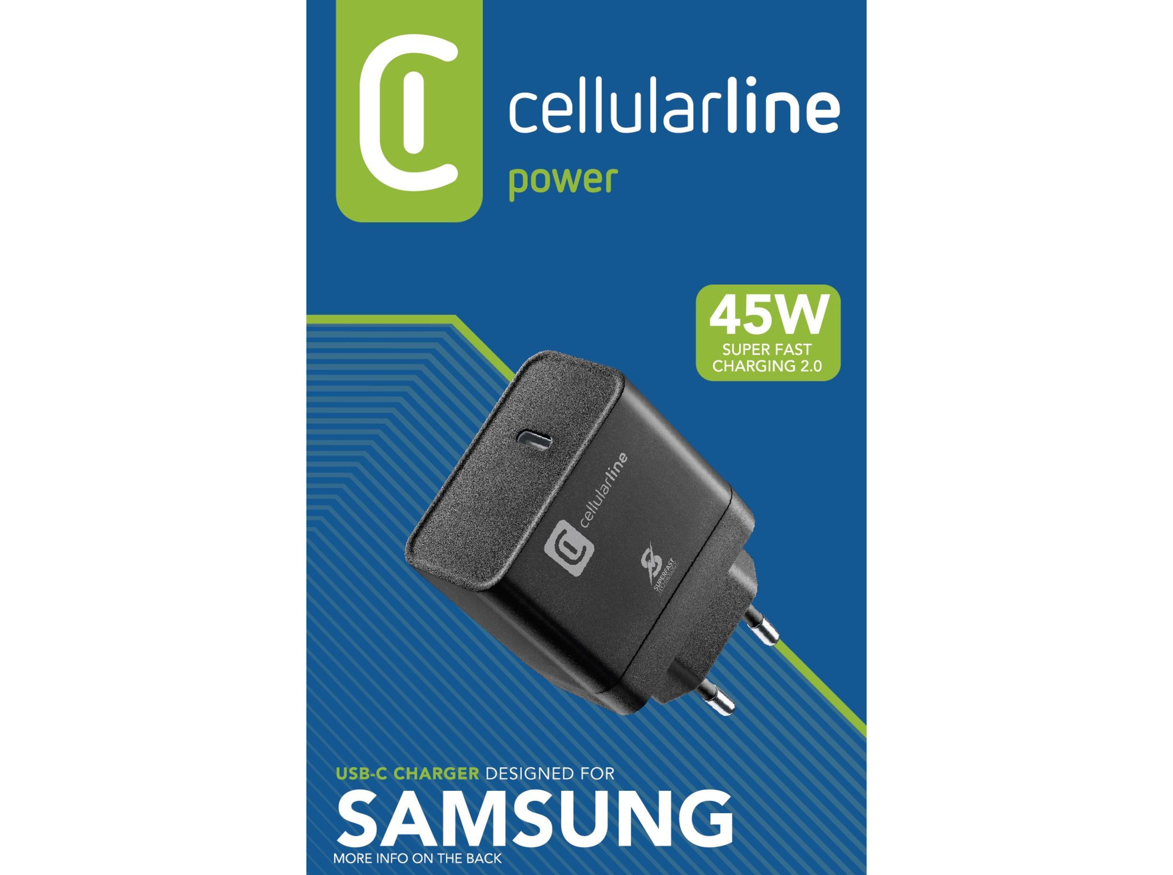 CARREGADOR CASA CELLULARLINE (USB-TYPE C 45W PRETO) image number 1