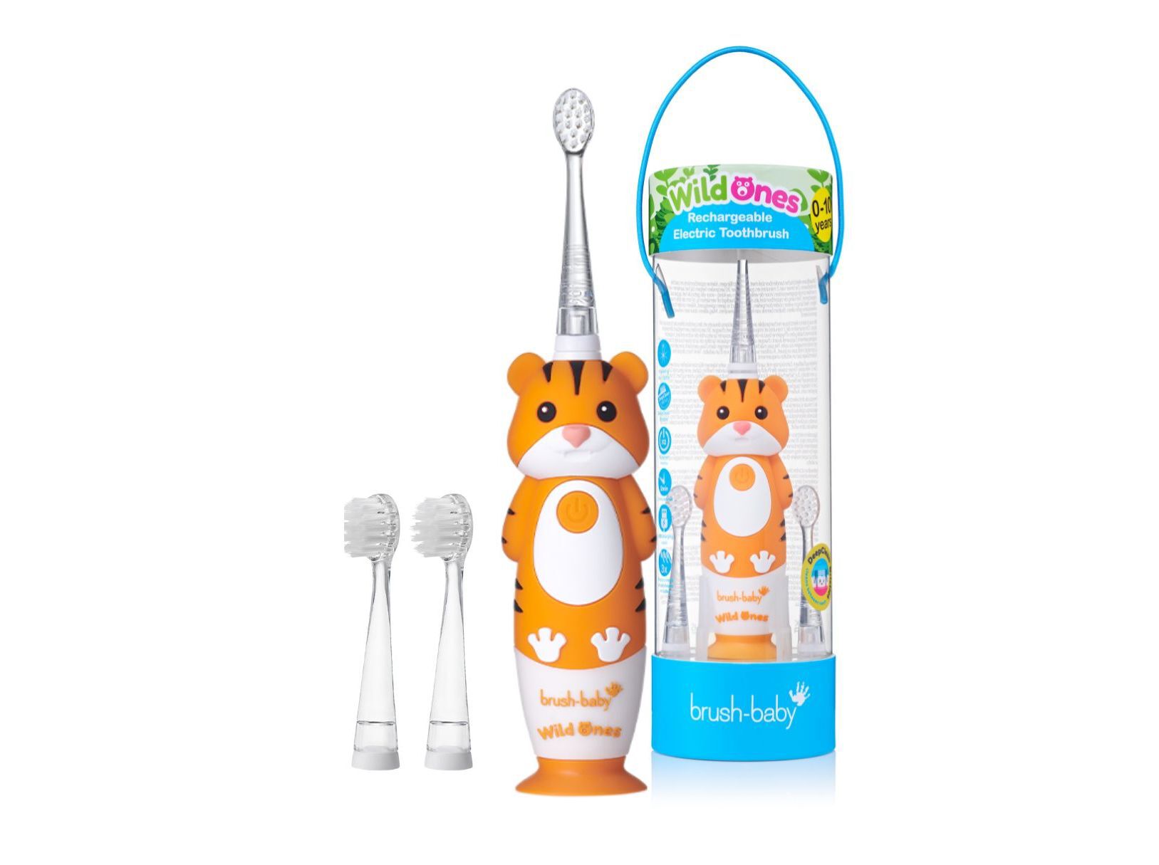 ESCOVA S&Oacute;NICA BRUSH-BABY WILDONES TIGRE C/ 3 RECARGAS image number 0