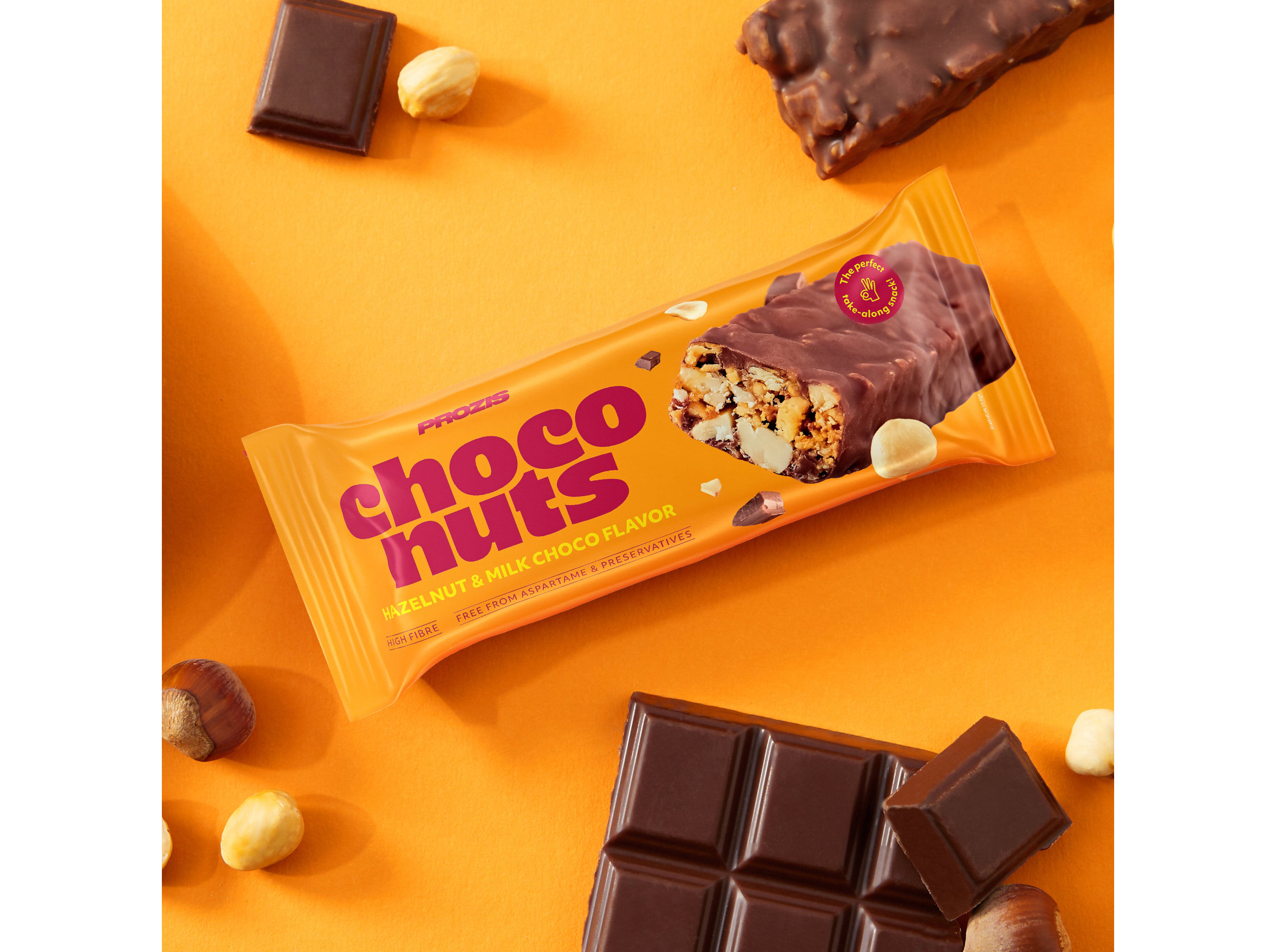 BARRA CHOCONUTS PROZIS AVEL&Atilde; E CHOCOLATE 50G image number 2