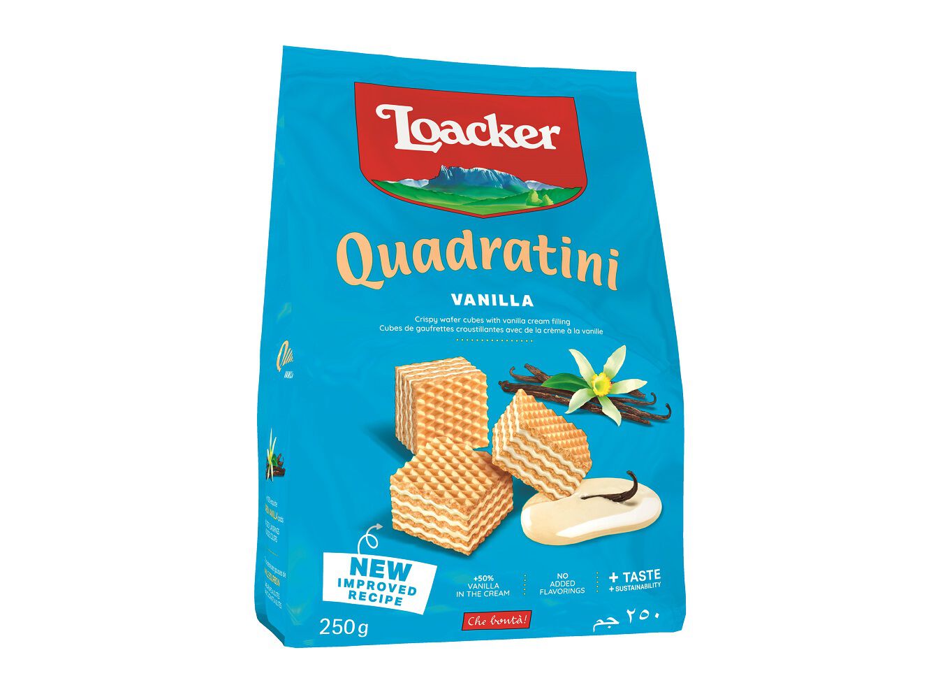 BOLACHA LOACKER QUADRATINI VANILLE 250G image number 0