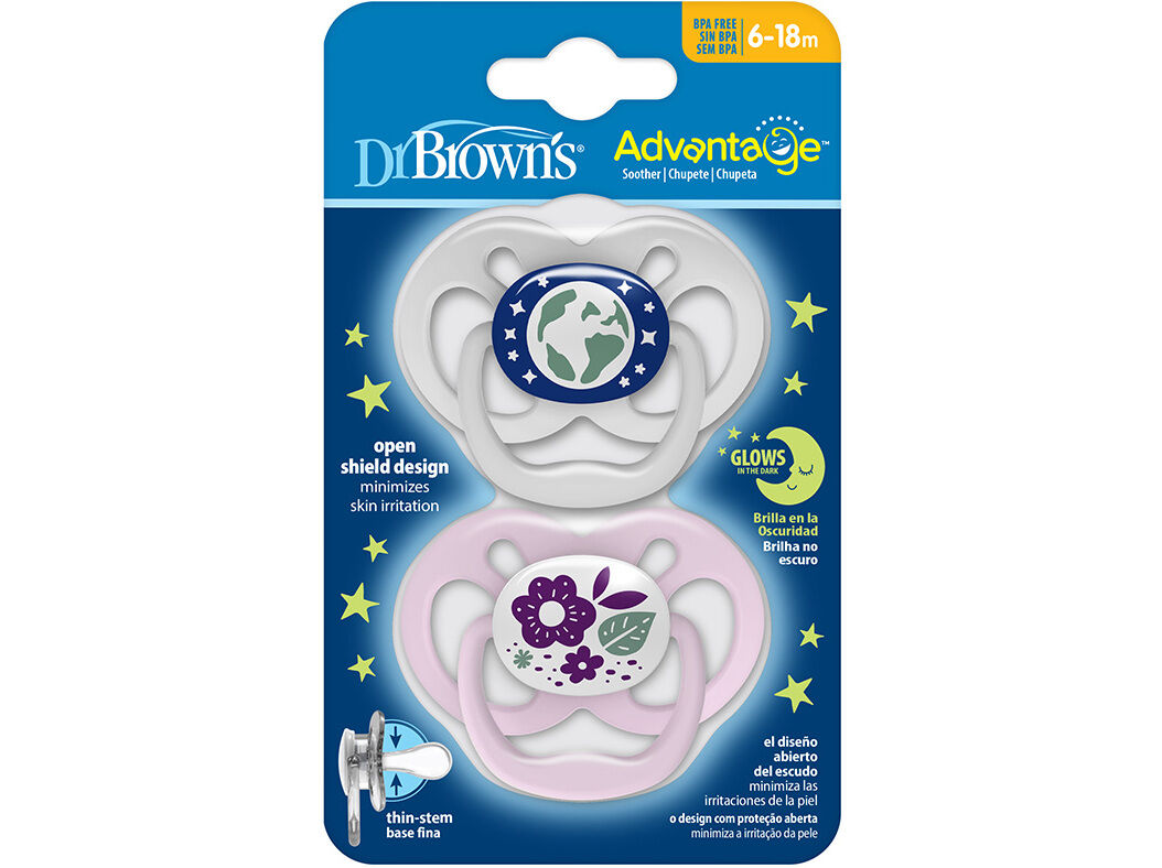 CHUPETA DR. BROWN'S REVERS&Iacute;VEL NOITE 6-18M 2UN image number 0