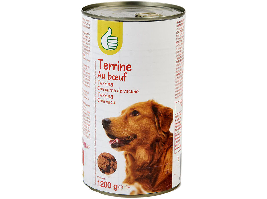 COMIDA H&Uacute;MIDA PARA C&Atilde;O POLEGAR TERRINA COM VACA 1200G