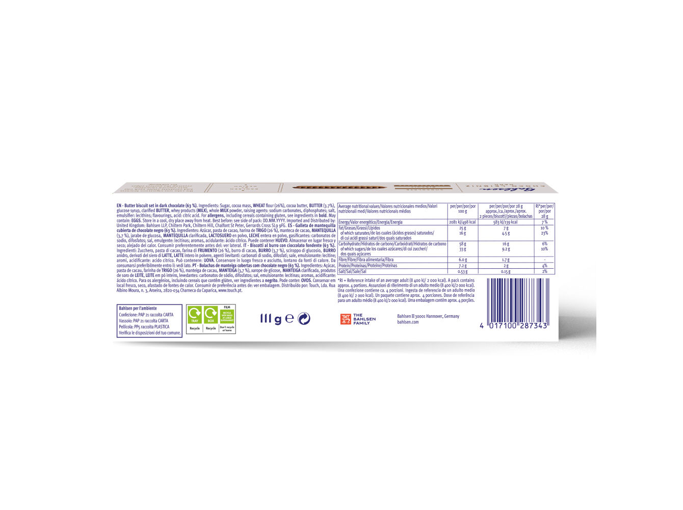 BOLACHA BAHLSEN CHOCO DARK 111G image number 1