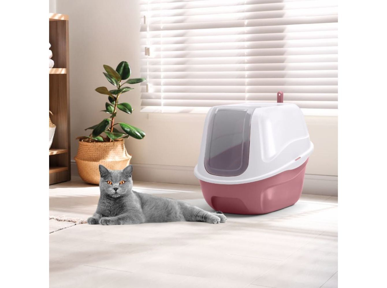 WC PARA GATO IMAC BRANCO E AZUL 55X40.5X42CM image number 1