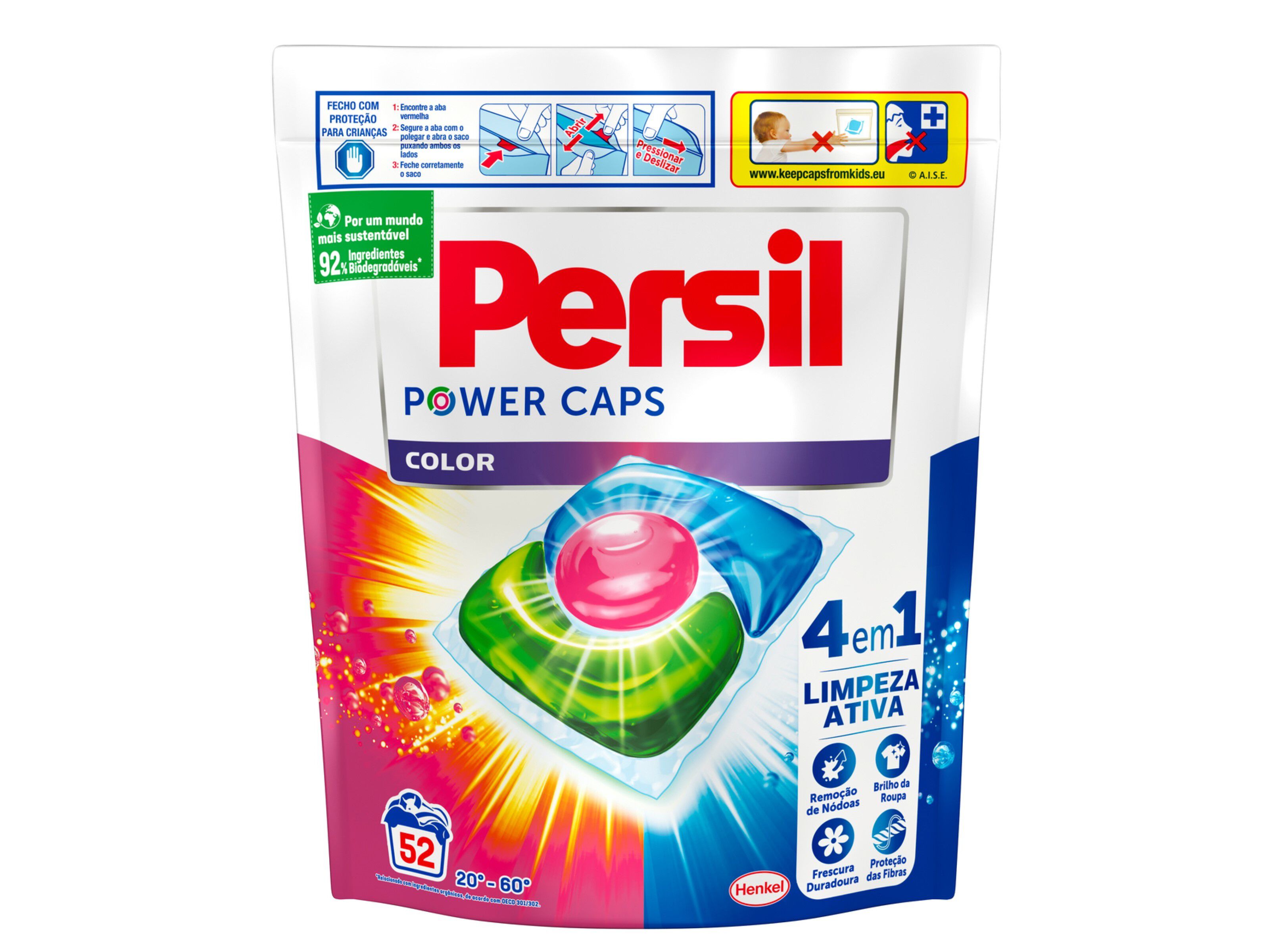 DETERGENTE ROUPA M&Aacute;QUINA C&Aacute;PSULAS PERSIL COLOR 52DOSES