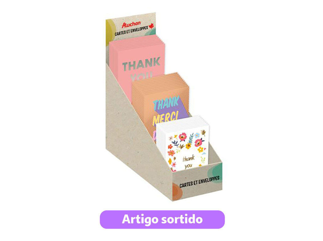 CART&Atilde;O DE ANIVERS&Aacute;RIO AUCHAN THANK YOU COM ENVELOPE MODELOS SORTIDOS image number 0