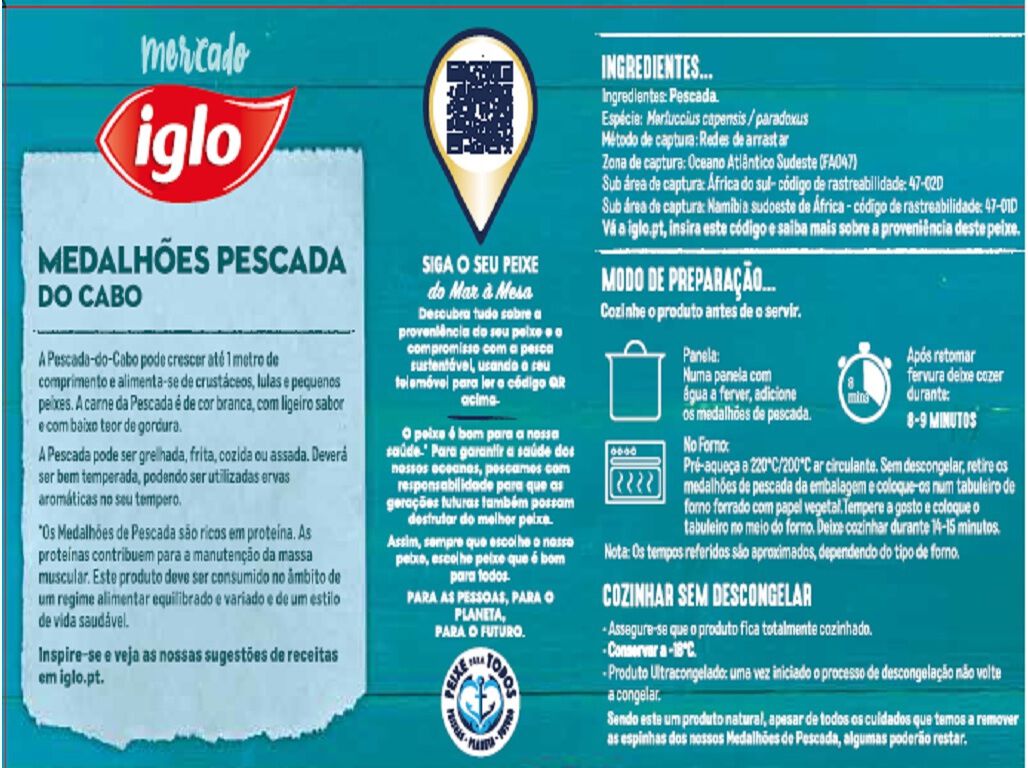 MEDALH&Otilde;ES IGLO PESCADA MSC 500GR (8 UN) image number 1