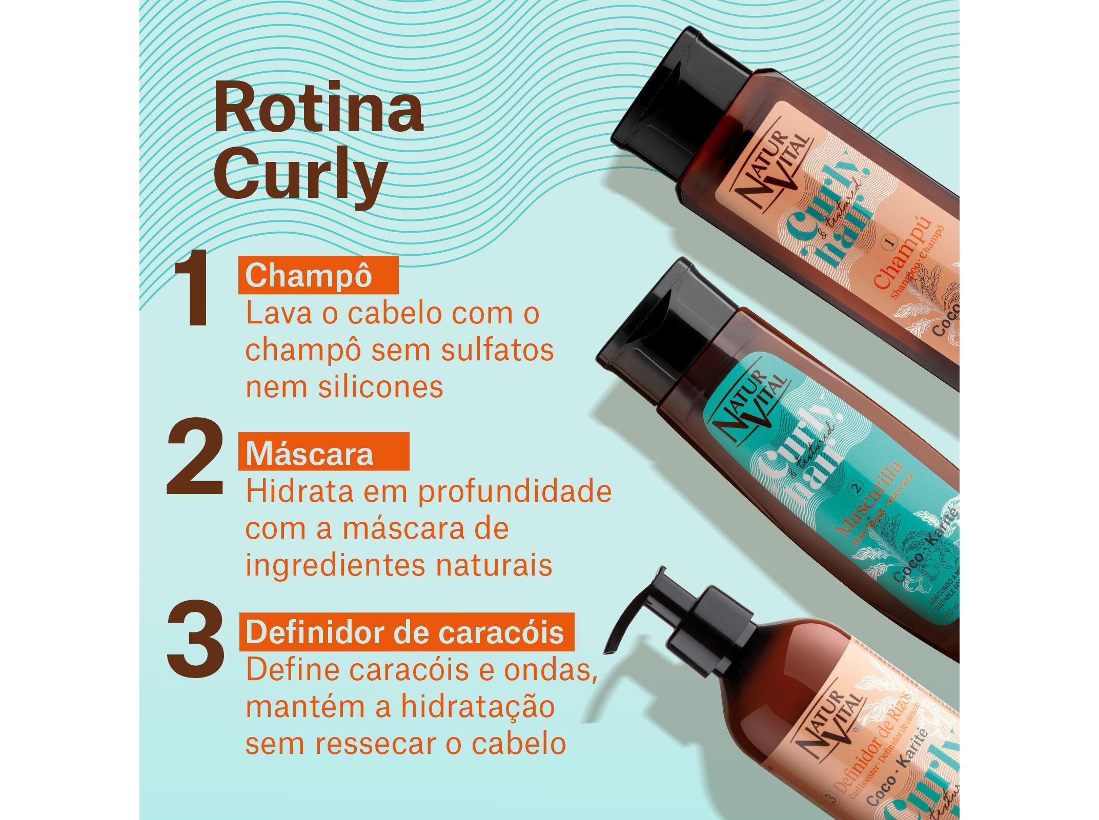 CONDICIONADOR NATUR VITAL CURLY & TEXTURED HAIR 280ML image number 3