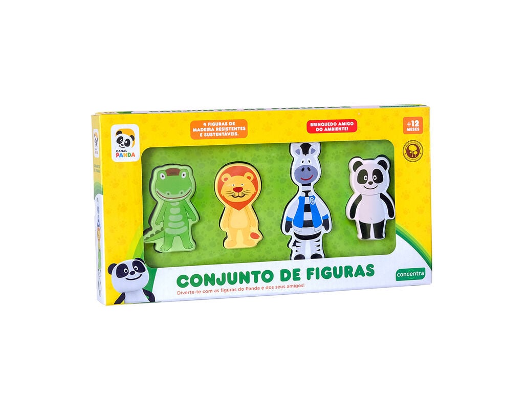 PANDA - CONJUNTO DE FIGURAS MADEIRA image number 1