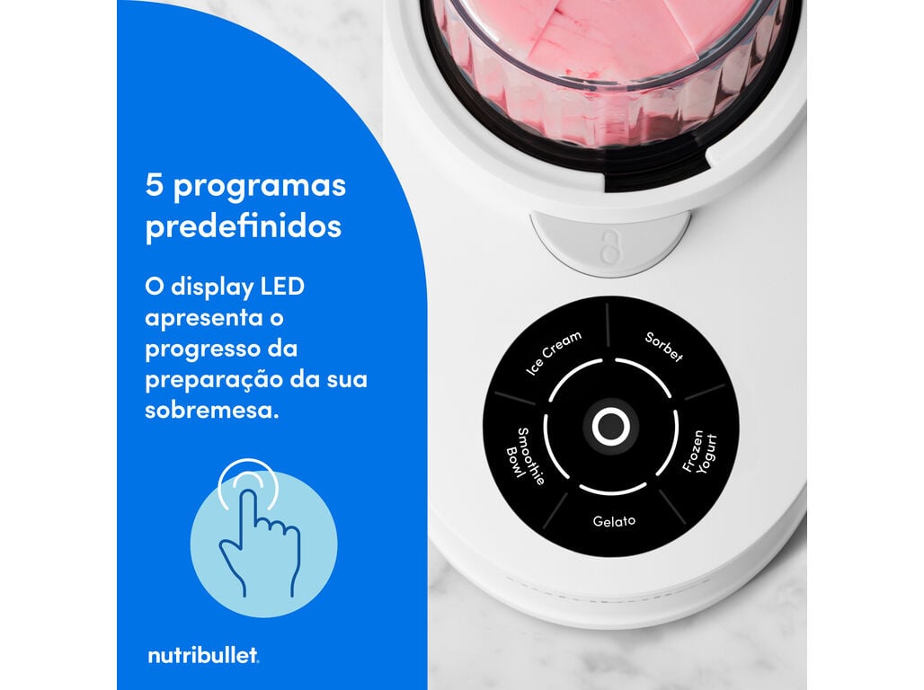 M&Aacute;QUINA DE GELADOS NUTRIBULLET CHILL ICE CREAM MAKER NBD0503W 470ML 500W 5 PROGRAMAS image number 4