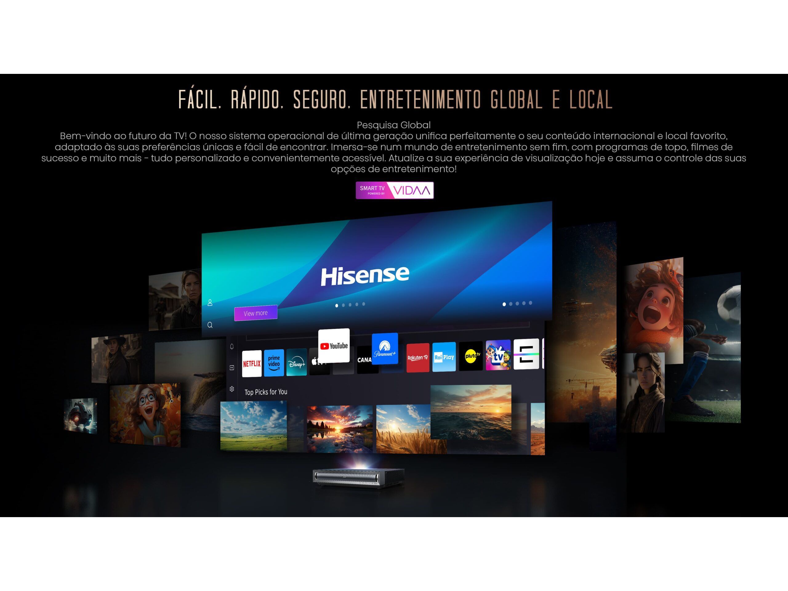 PROJETOR LASER HISENSE PX3-PRO (80" E 150" TRIPLE LASER 4K) image number 17