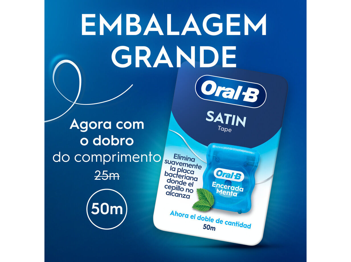 FIO DENT&Aacute;RIO ORAL B SATIN 50 MTS image number 7