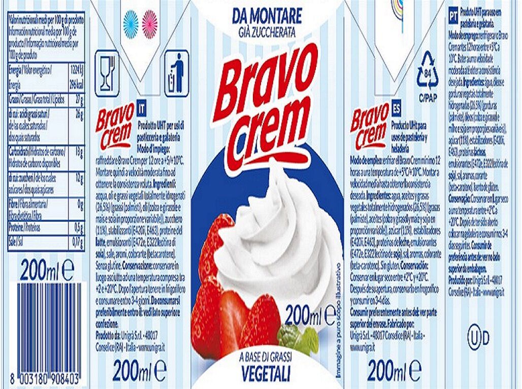 NATA VEGETAL BRAVO CREM PARA BATER 200ML image number 1