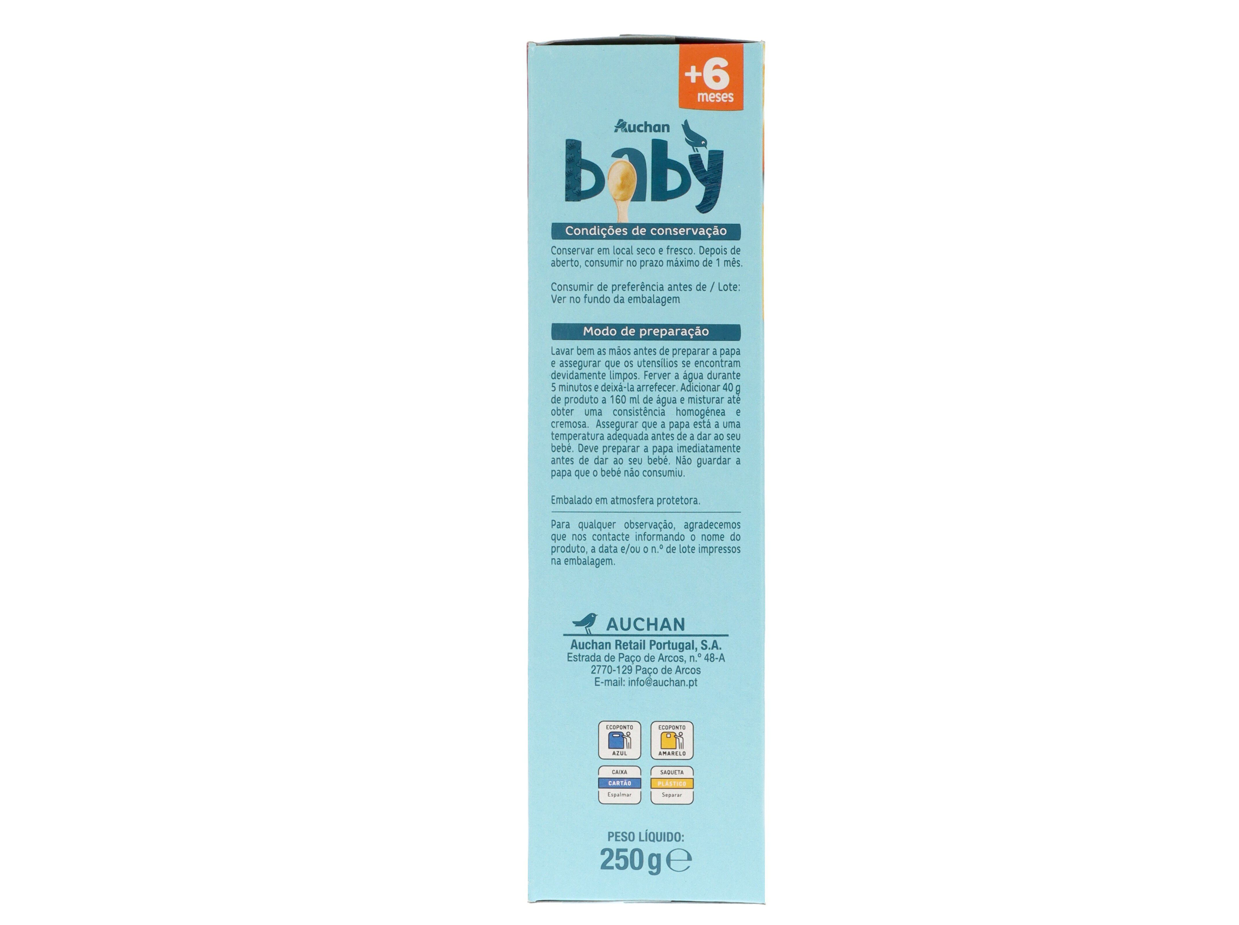PAPA INFANTIL AUCHAN BABY L&Aacute;CTEA MULTIFRUTOS SEM GL&Uacute;TEN 250G image number 2