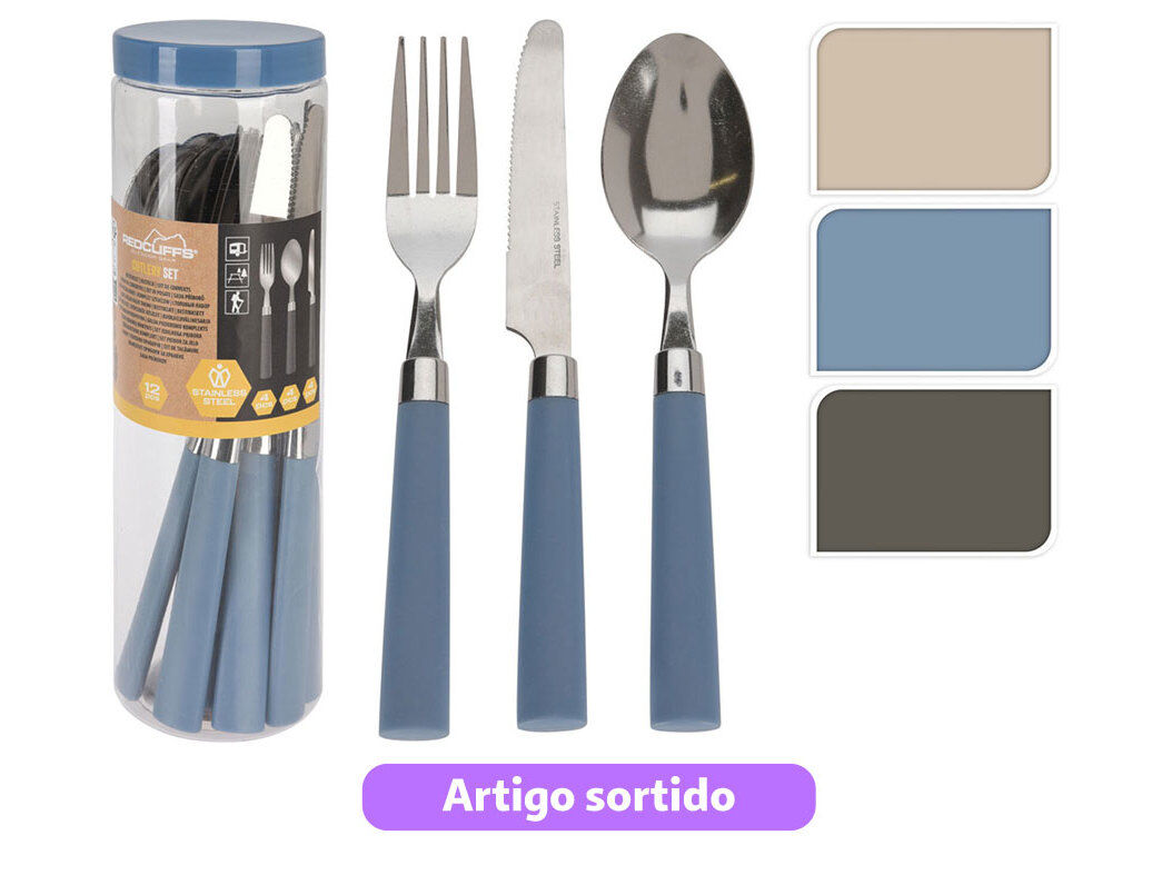 FAQUEIRO CABO PL&Aacute;STICO 12 PE&Ccedil;AS CORES SORTIDAS