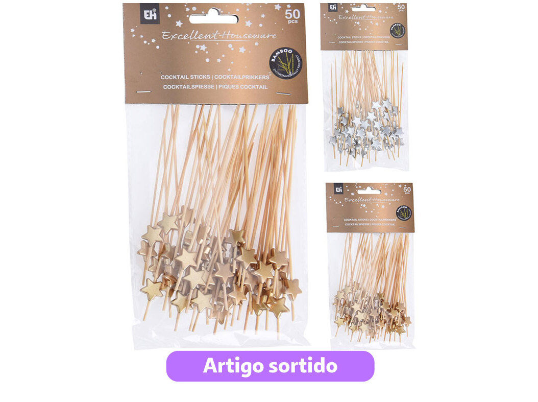 PALITO COM ESTRELA 12CM CORES SORTIDAS