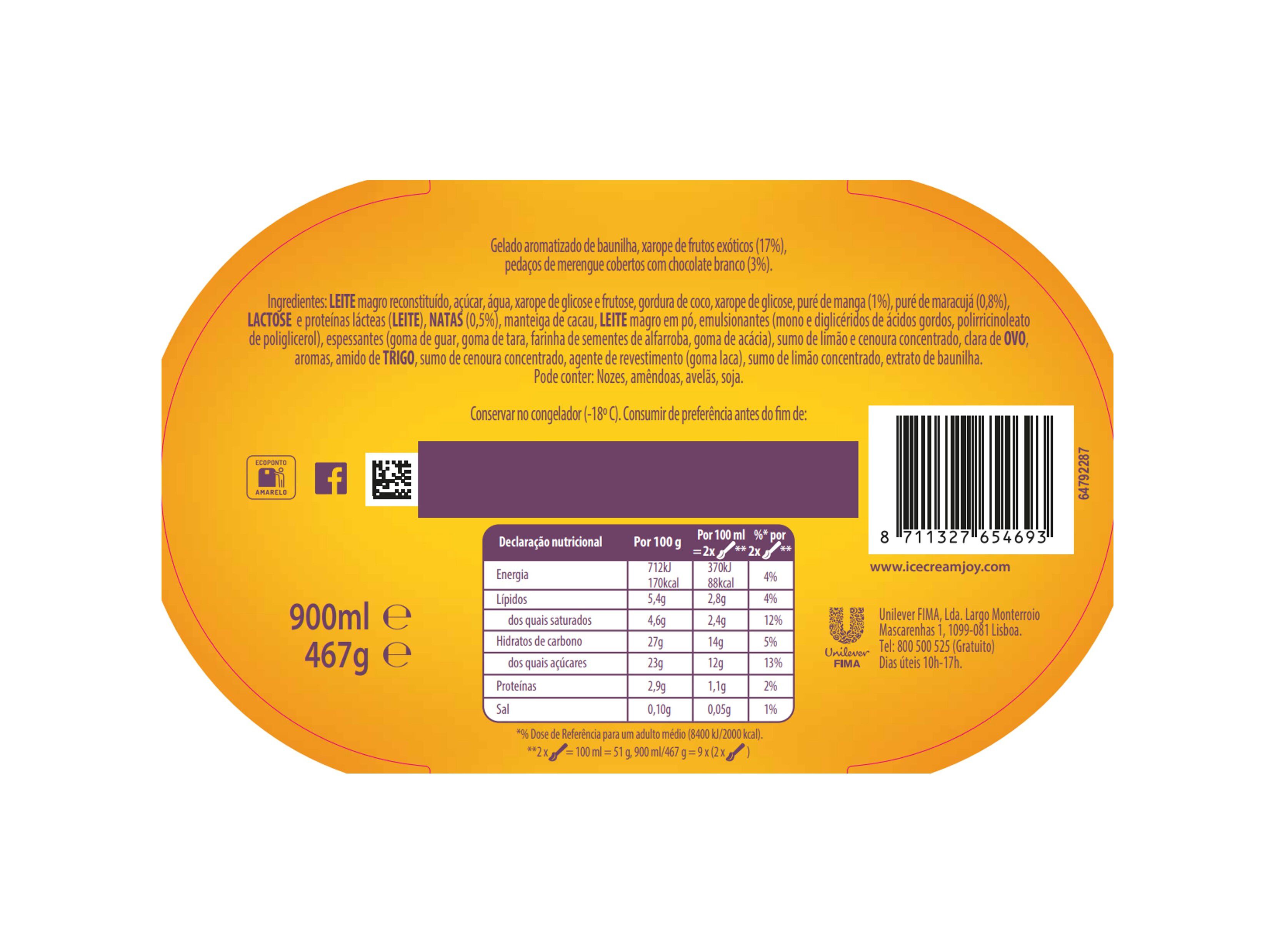 GELADO OL&Aacute; FRUTOS EX&Oacute;TICOS 900ML image number 2