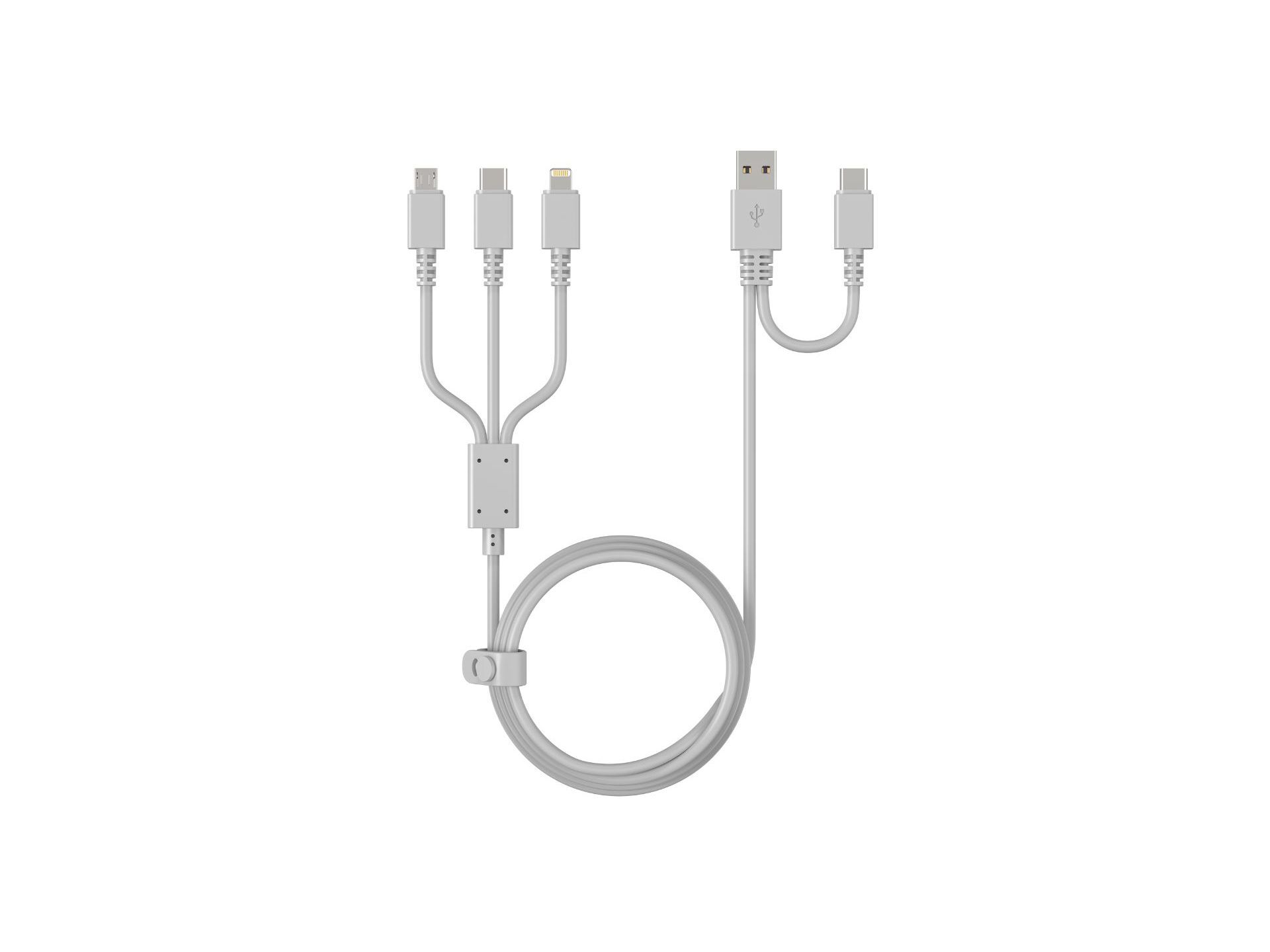 CABO 5EM1 USBA/C CINZA QILIVE 600194162 P/ MICRO/USBC/LIGHT