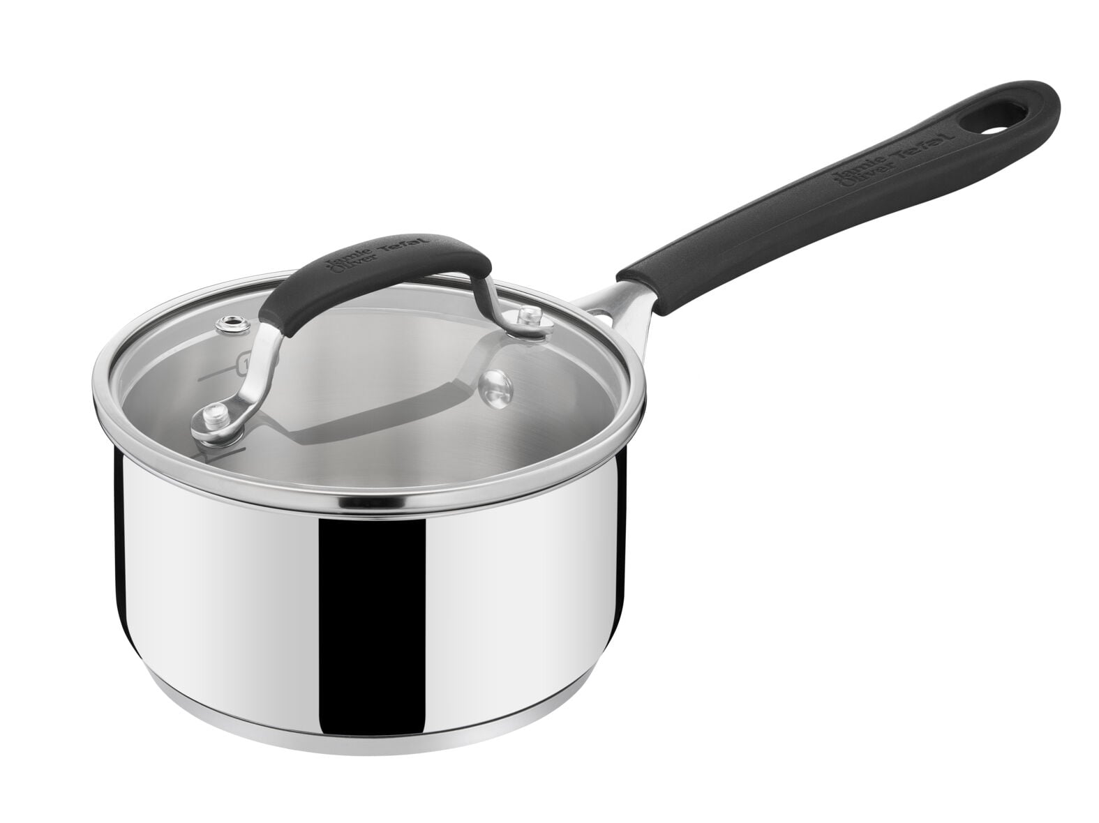 TREM DE COZINHA TEFAL JAMIE OLIVER EM INOX COM TAMPAS DE VIDRO  CA&Ccedil;AROLA 16 CM E TACHOS 20/24 CM image number 1