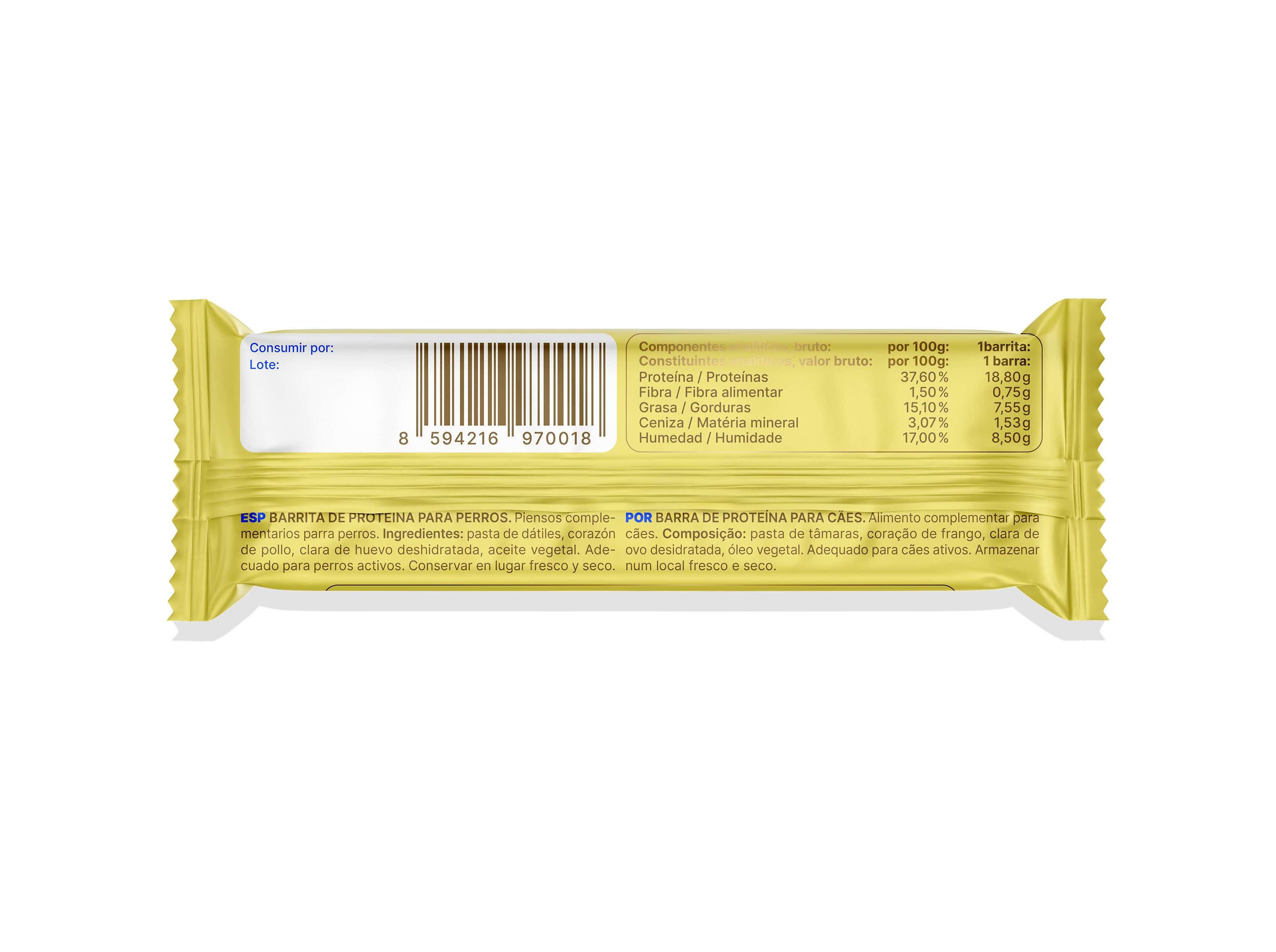 SNACK PROTEICO C&Atilde;O NAP BARRITA FRANGO 50G image number 1