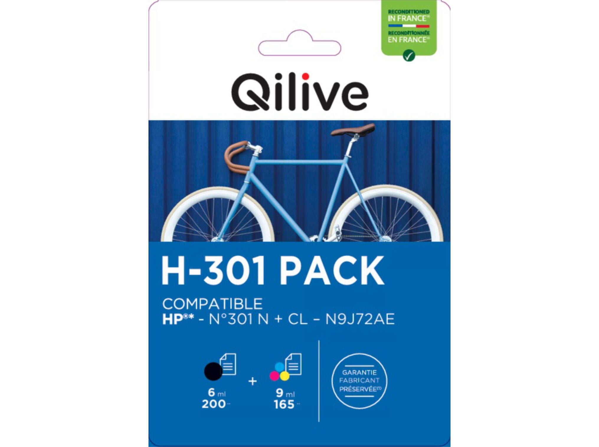 PACK TINTEIROS QILIVE COMPAT&Iacute;VEL HP 301 PRETO E COR