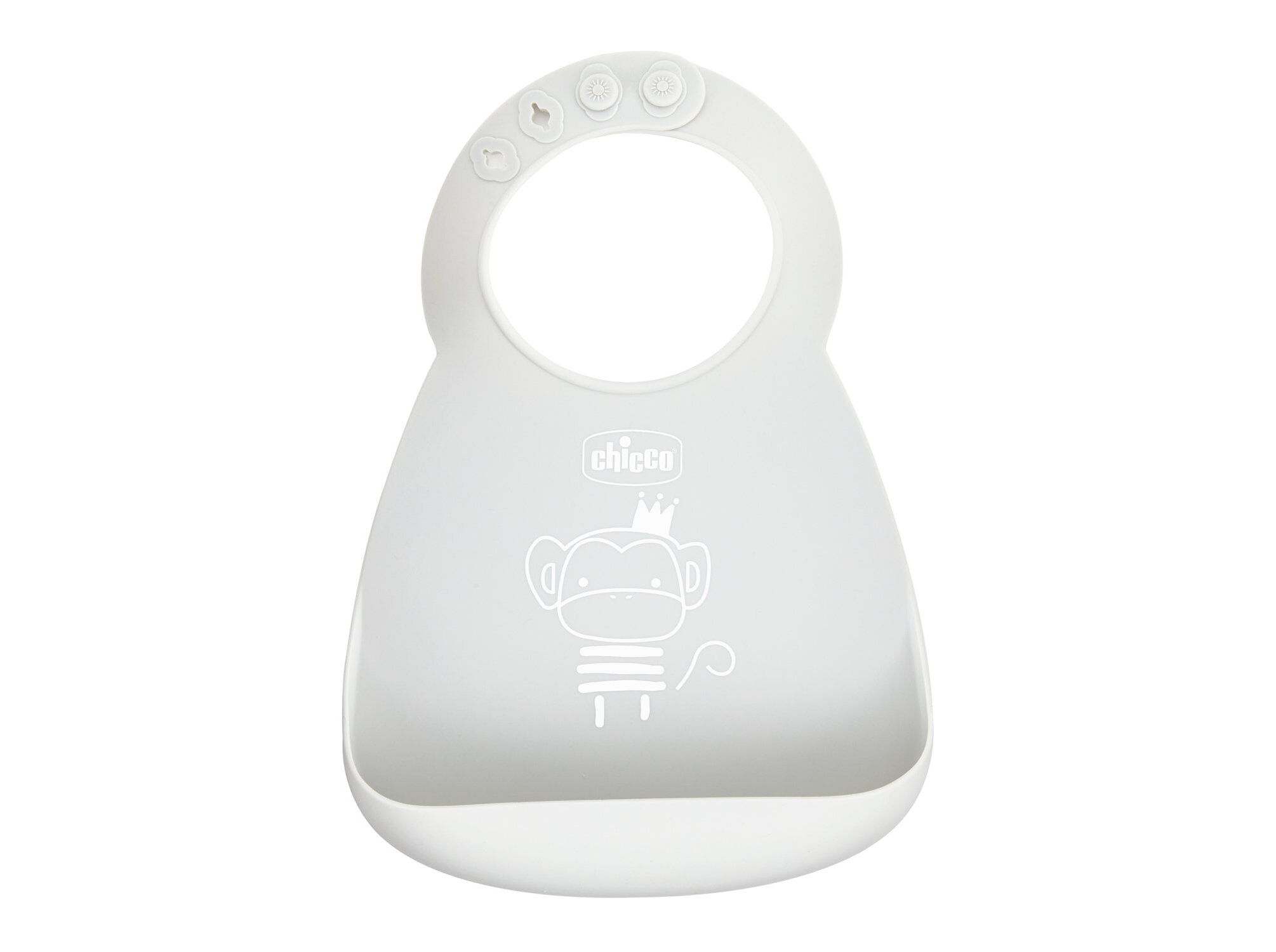 BABETE CHICCO SILICONE CINZA 6+