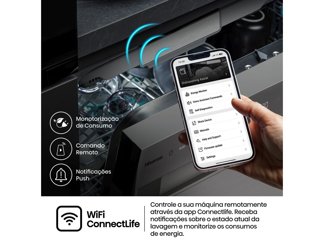 M&Aacute;QUINA LAVAR LOI&Ccedil;A HISENSE HS673A90X&nbsp; CLASSE A 16 CONJ. image number 8