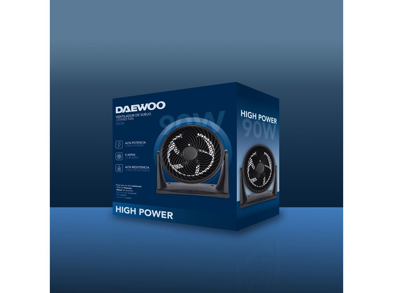 VENTOINHA DE CH&Atilde;O DAEWOO DW9012 PRETO 90W/30.5CM image number 2