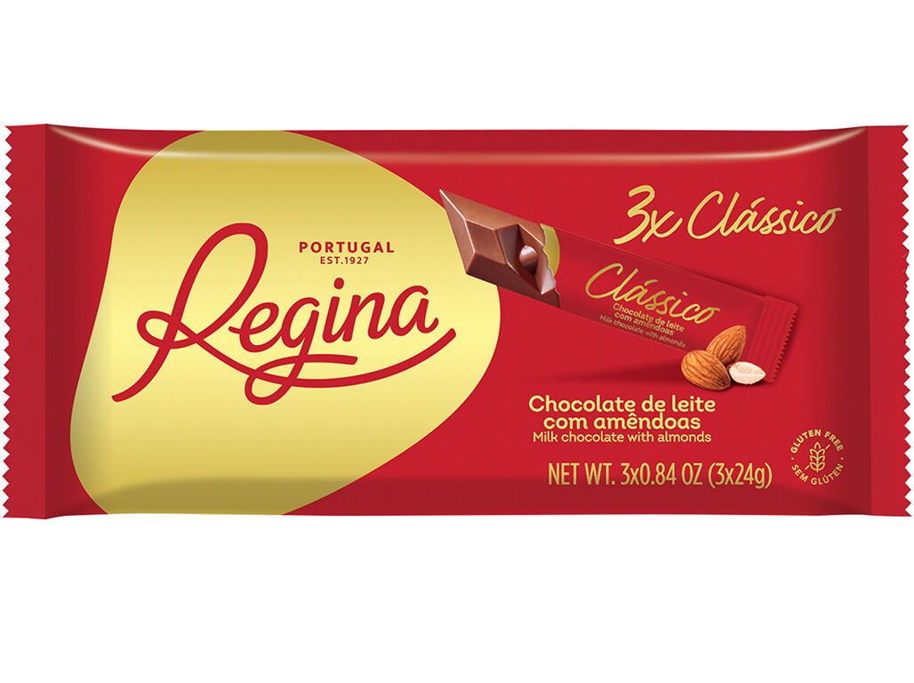 CHOCOLATE REGINA LEITE COM AM&Ecirc;NDOAS 3X24G image number 0