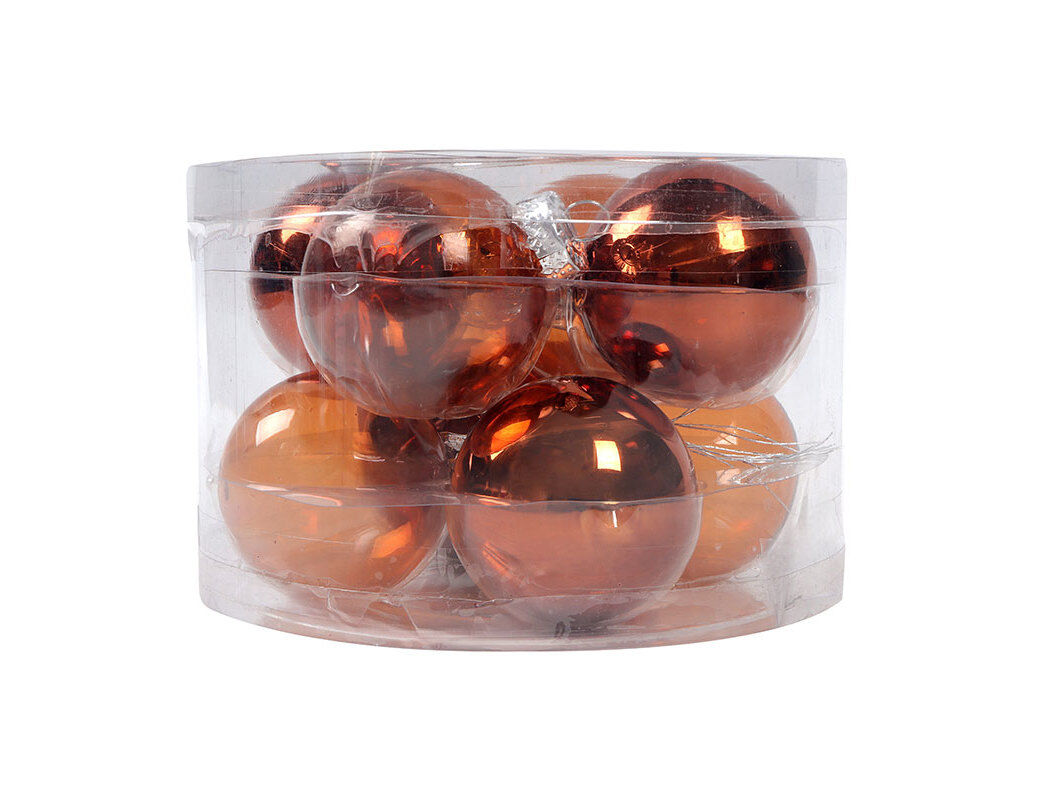 CAIXA COM 8 BOLAS VIDRO ACTUEL COBRE 6CM image number 0