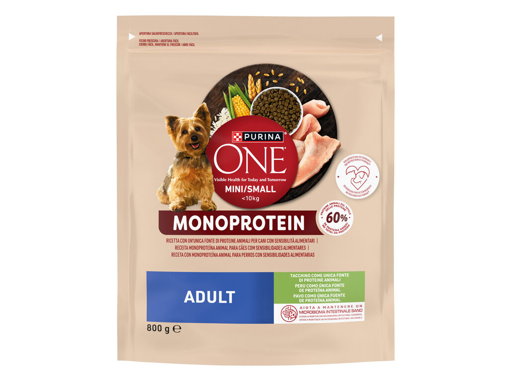 RA&Ccedil;&Atilde;O C&Atilde;O PURINA ONE MINI MONOPROTEIN PERU 800G image number 1