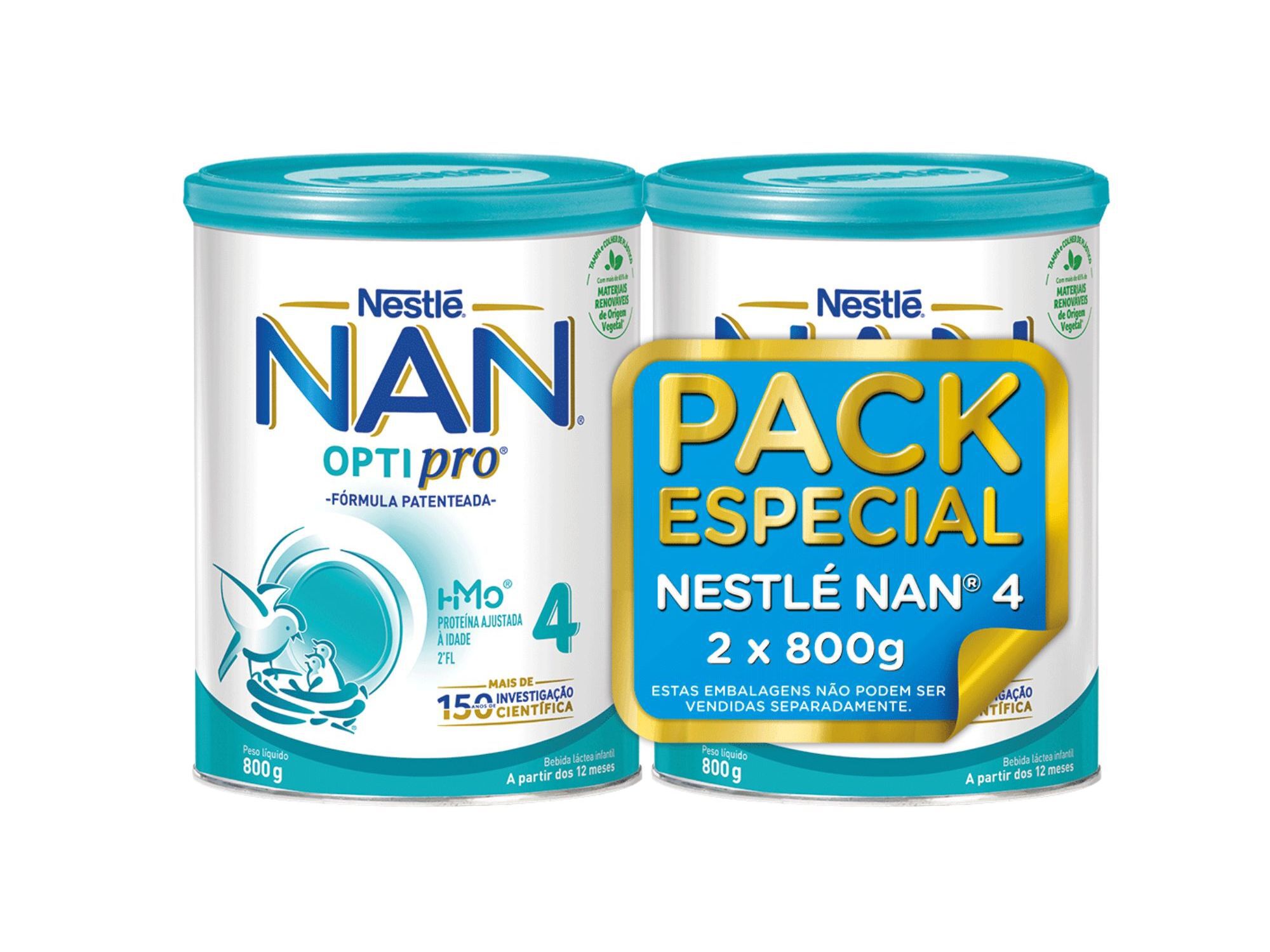 LEITE NAN OPTIPRO 4 2X800G PACK ESPECIAL