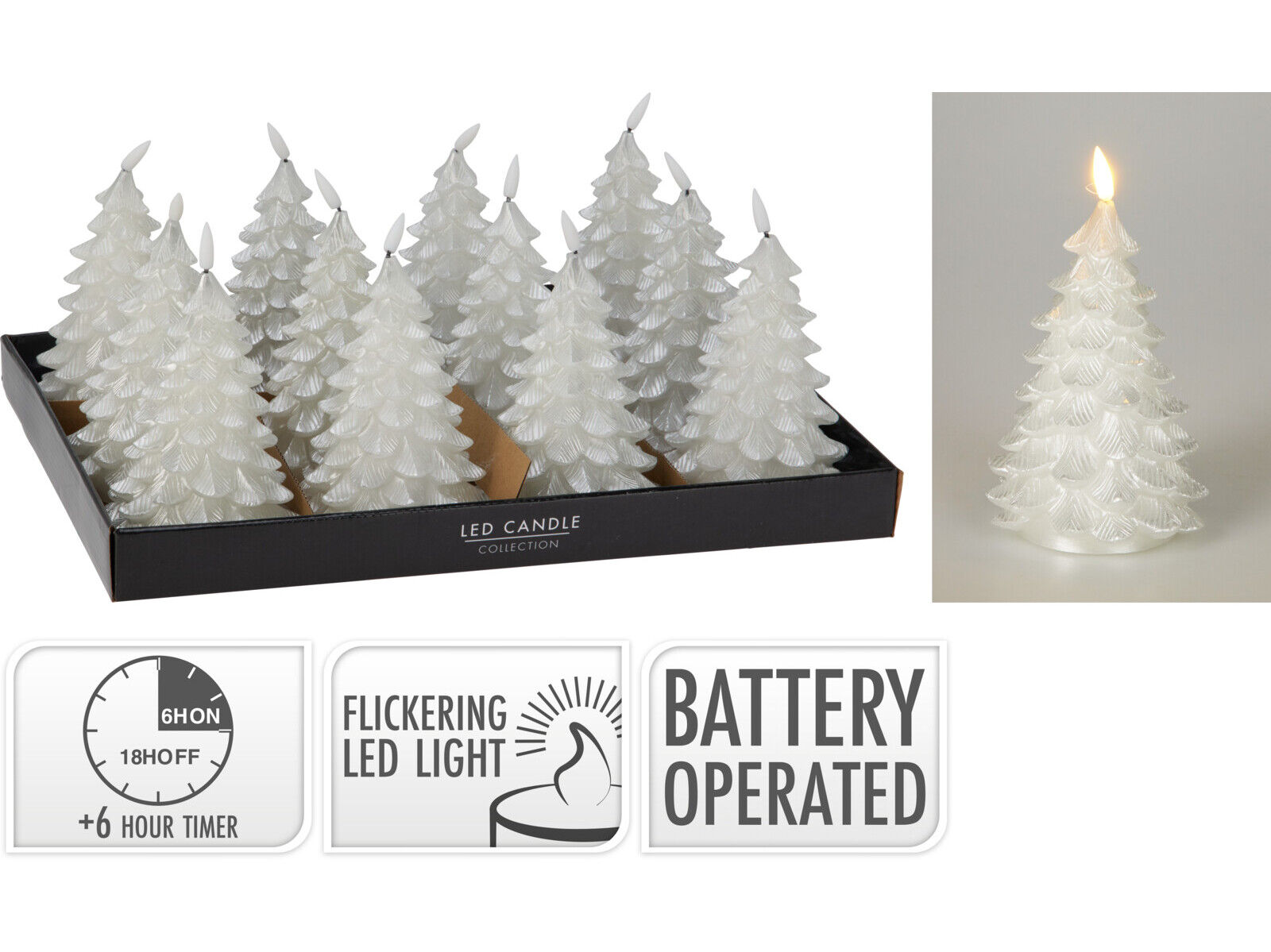 VELA LED &Aacute;RVORE PRATA 17CM image number 1